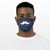 Cute cartoon beard on denim adult cloth face mask (Worn)