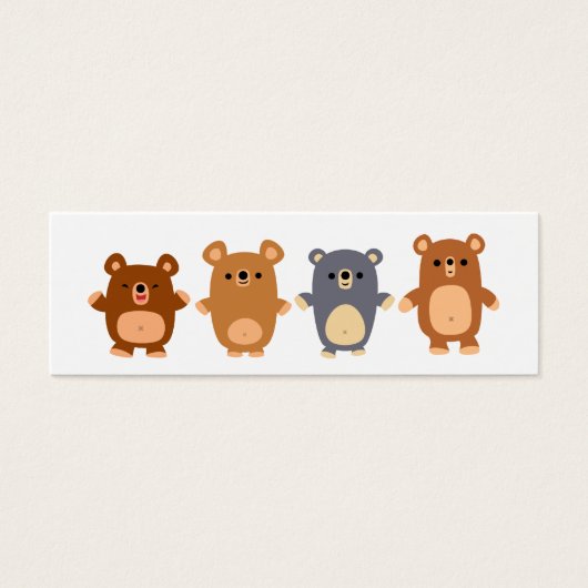 Cute cartoon Bears 1 bookmark (profile card) (Front)