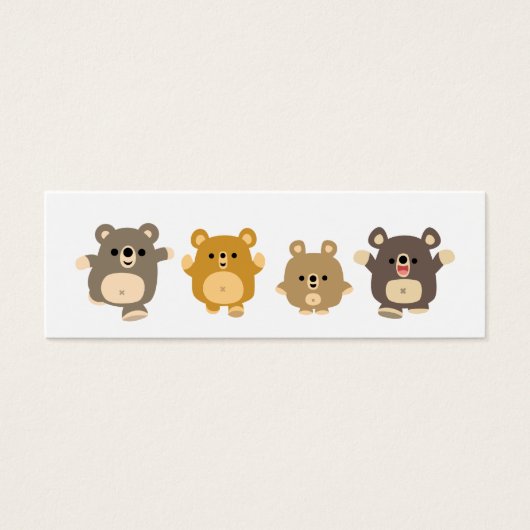 Cute cartoon Bears 2 bookmark (profile card) (Front)