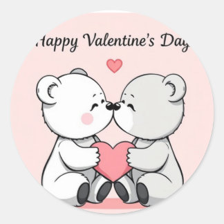 cute cartoon bears classic round sticker