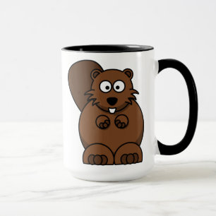 Cute Cartoon Beaver Funny Woodland Animal Mug