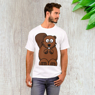 Cute Cartoon Beaver Funny Woodland Animal  T-Shirt