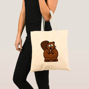 Cute Cartoon Beaver Funny Woodland Animal Tote Bag