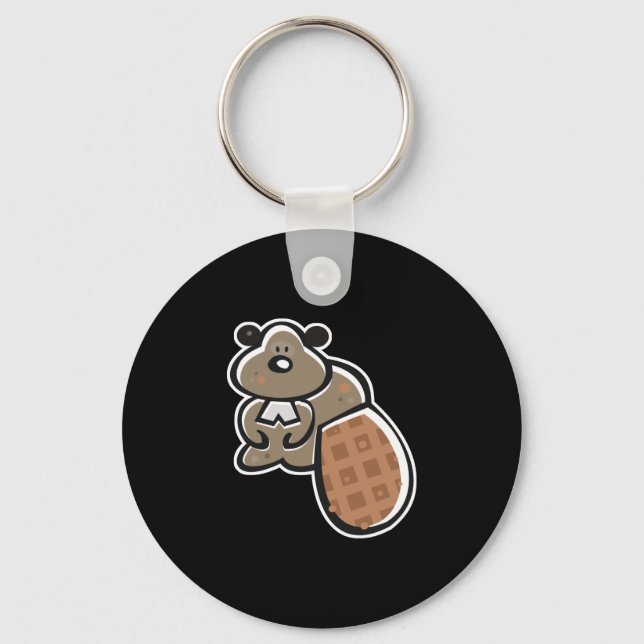 cute cartoon beaver keychain (Front)