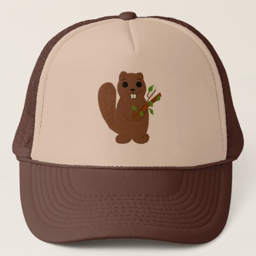 Cute Cartoon Beaver Trucker Hat