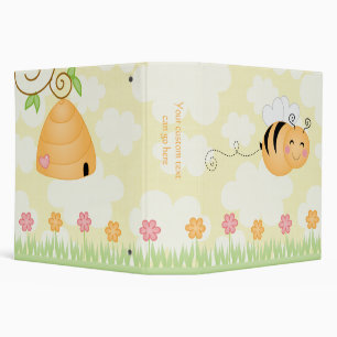 Cute cartoon bee and hive flowers avery binder