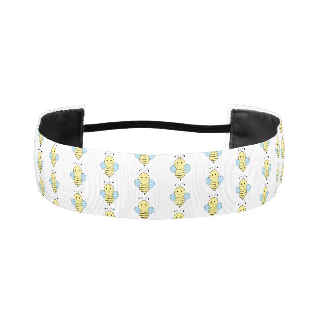 Cute Cartoon Bee Athletic Headband (Front)