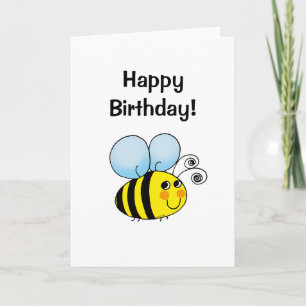 Cute Cartoon Bee Birthday Card  