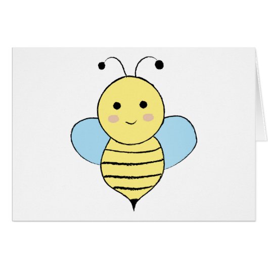 Cute Cartoon Bee Cards (Front Horizontal)