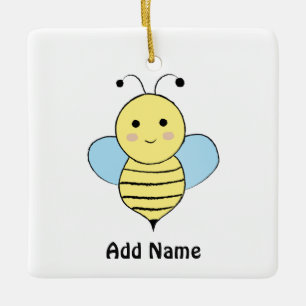 Cute Cartoon Bee Ceramic Ornament