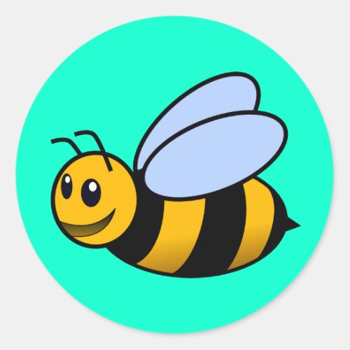 Cute Cartoon Bee Classic Round Sticker