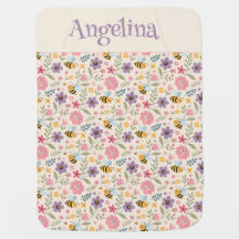 Cute cartoon bee flower pastel pattern name