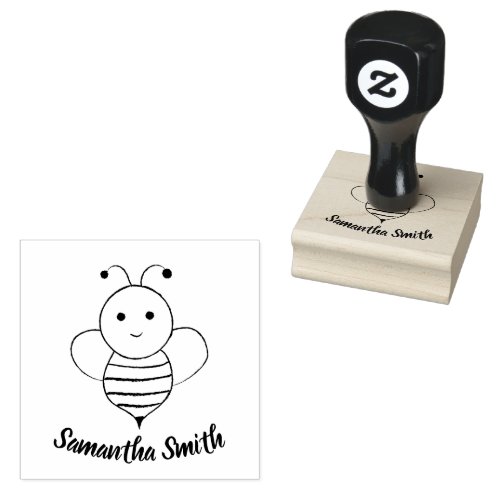 Cute Cartoon Bee Rubber Stamp