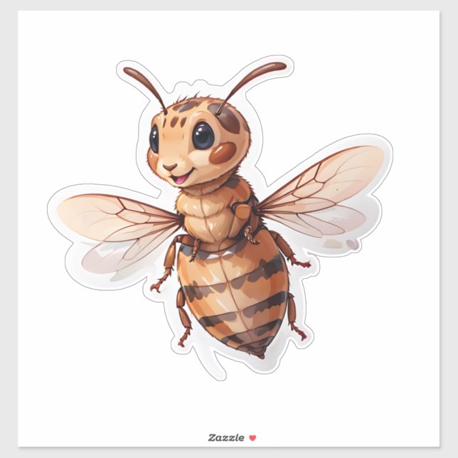 Cute Cartoon Bee Sticker (Sheet)