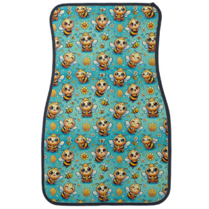 Cute cartoon bees car floor mat