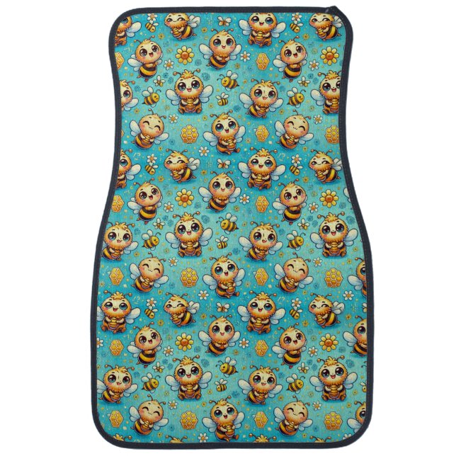 Cute cartoon bees car floor mat (Front)