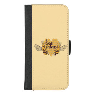  Cute Cartoon Bees with Hexagonal Honeycomb Heart  iPhone 8/7 Plus Wallet Case