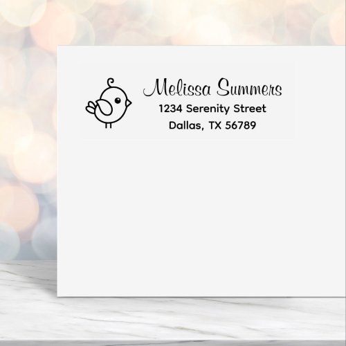 Cute Cartoon Bird Address Self_inking Stamp