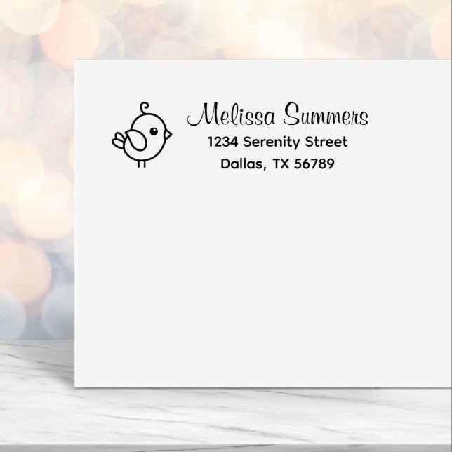 Cute Cartoon Bird Address Self-inking Stamp (Creator Uploaded)