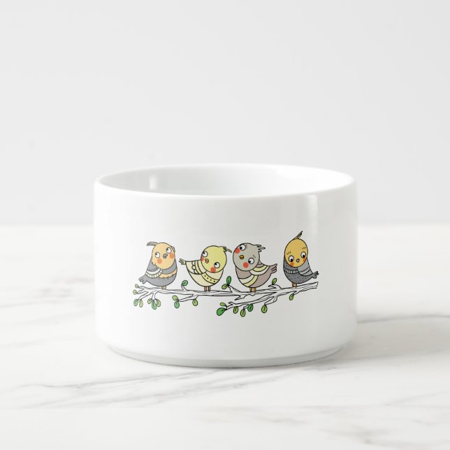 Cute Cartoon Birds Bowl (Center)
