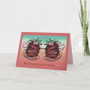 Cute cartoon Birthday card Alien bees with text