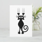 Cute Cartoon Black Cat Scratching (Standing Front)