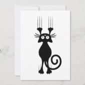 Cute Cartoon Black Cat Scratching (Back)