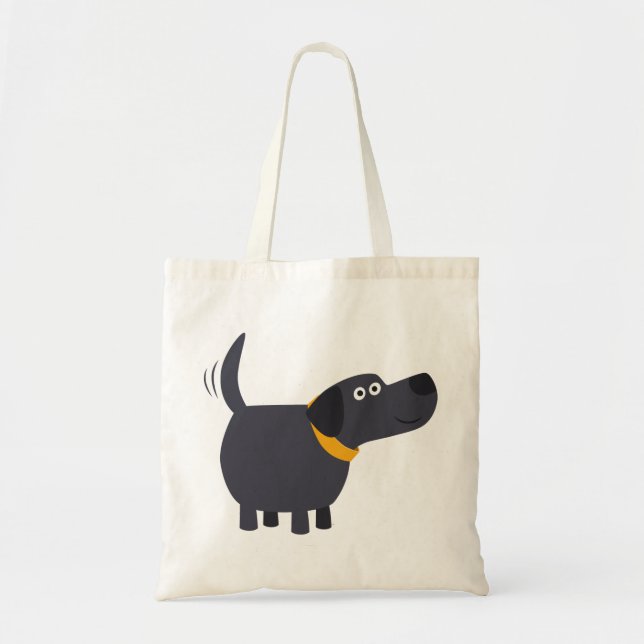 Cute Cartoon Black Labrador Bag (Front)
