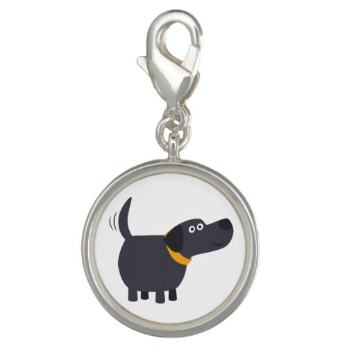 Cute Cartoon Black Labrador Charm