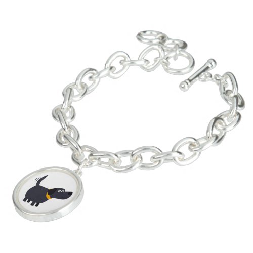 Cute Cartoon Black Labrador Charm Bracelet