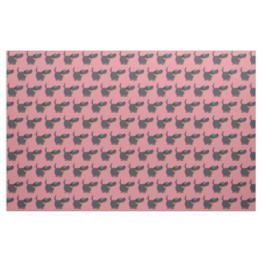 Cute Cartoon Black Labrador Fabric