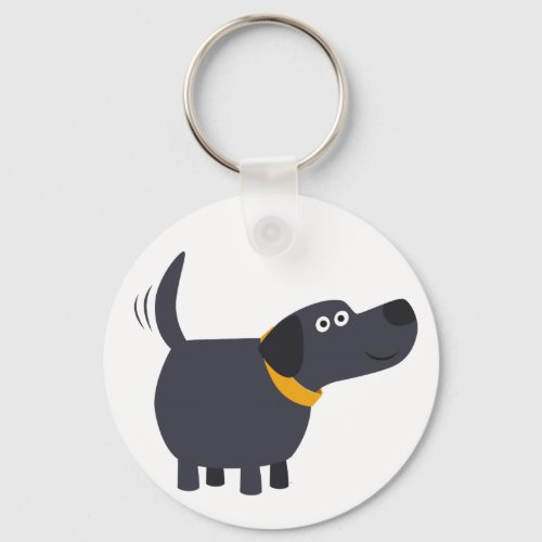 Cute Cartoon Black Labrador Keychain