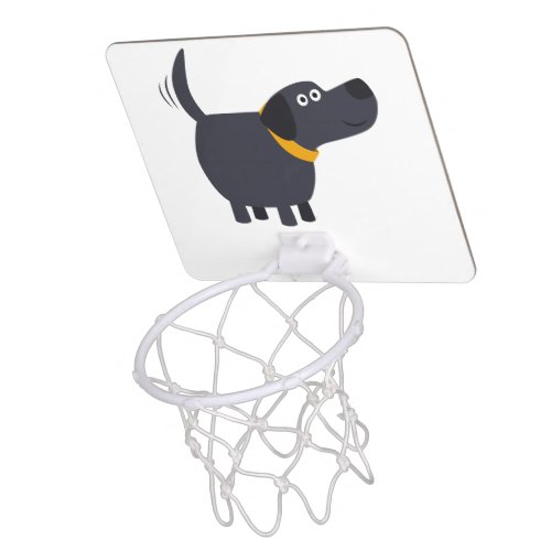 Cute Cartoon Black Labrador Mini Basketball Hoop