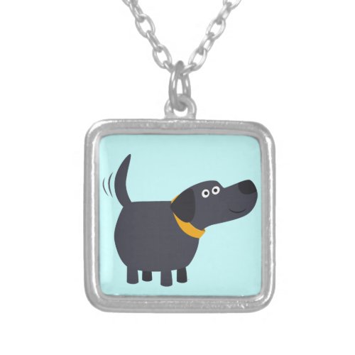 Cute Cartoon Black Labrador Necklace