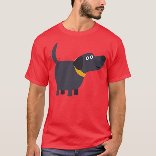 Cute Cartoon Black Labrador T_Shirt
