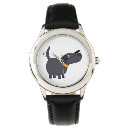 Cute Cartoon Black Labrador Watch