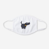 Cute Cartoon Black Labrador White Cotton Face Mask (Front)
