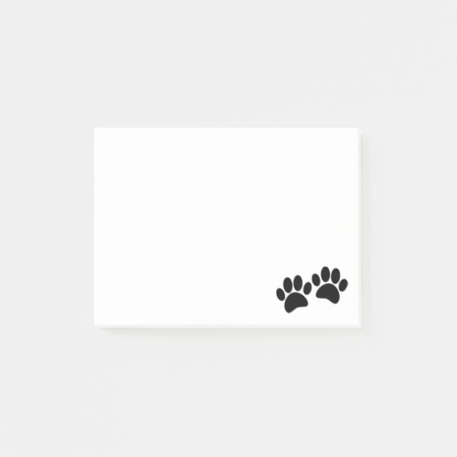 Cute Cartoon Black Puppy Paw Prints Post_it Notes