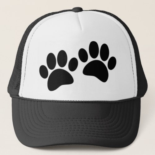 Cute Cartoon Black Puppy Paw Prints Trucker Hat