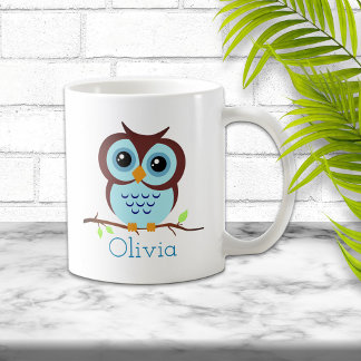 Cute Cartoon Blue Owl Coffee Mug