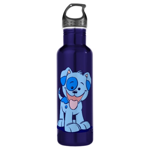 Cute Cartoon Blue Puppy Water Bottle