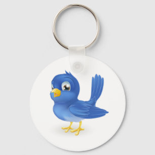 Cute cartoon bluebird keychain