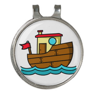 Cute Cartoon Boat Illustration Golf Hat Clip