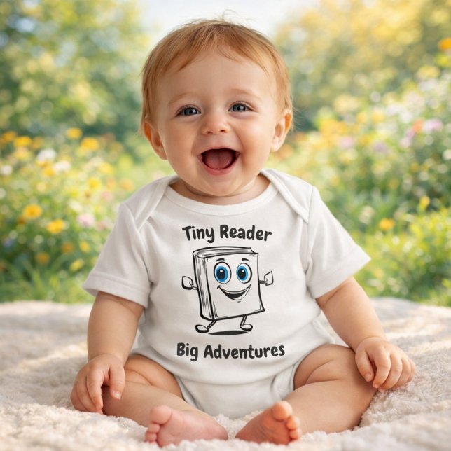 Cute Cartoon Book Character Baby Illustration Baby Bodysuit (Creator Uploaded)