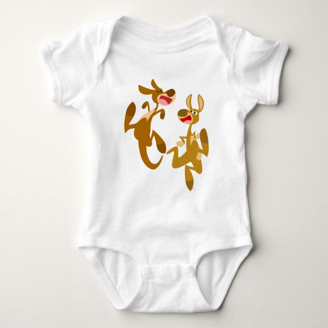 Cute Cartoon Bouncy Kangaroos Baby Apparel Baby Bodysuit (Front)