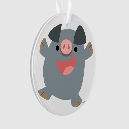 Cute Cartoon Bouncy Pig Acrylic Ornament