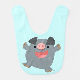 Cute Cartoon Bouncy Pig Baby Bib