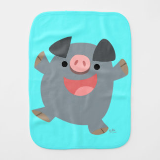Cute Cartoon Bouncy Pig Burp Cloth