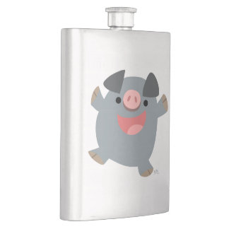 Cute Cartoon Bouncy Pig Classic Flask
