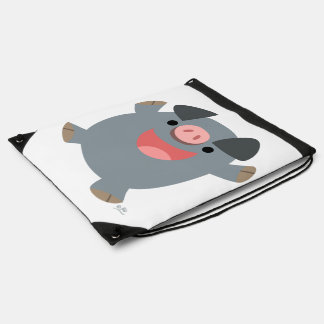 Cute Cartoon Bouncy Pig Drawstring Backpack